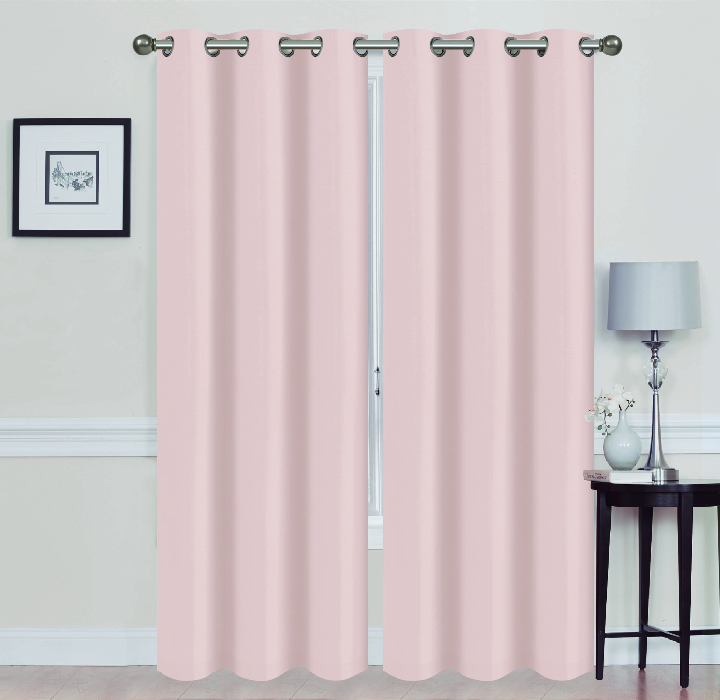 Madonna Blackout Grommet Curtain Panels (Set of 2) - 84" BLUSH