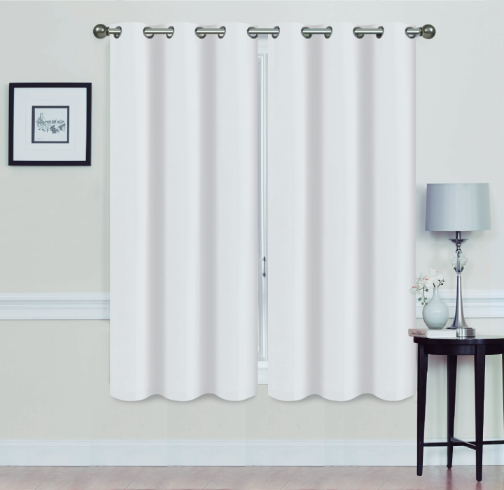 Madonna Blackout Grommet Curtain Panels (Set of 2) - 63" WHITE
