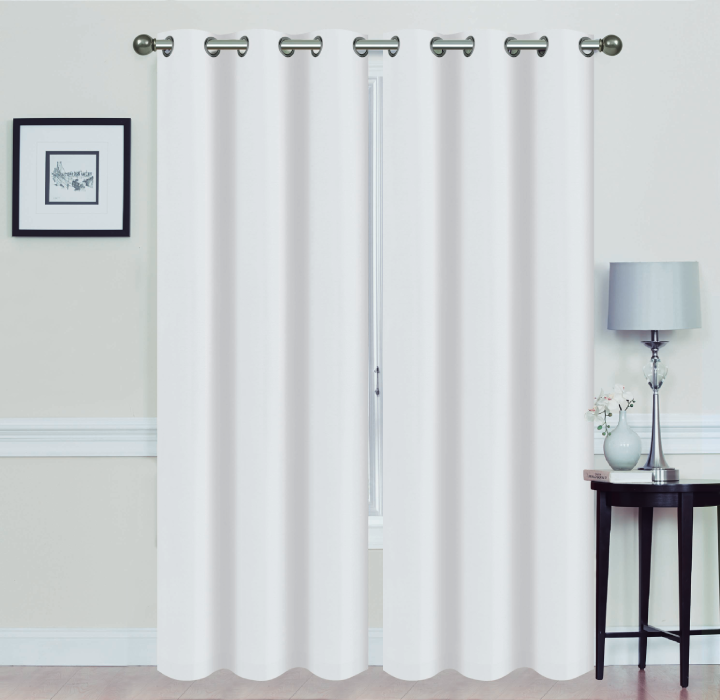 Madonna Blackout Grommet Curtain Panels (Set of 2) - 84" WHITE