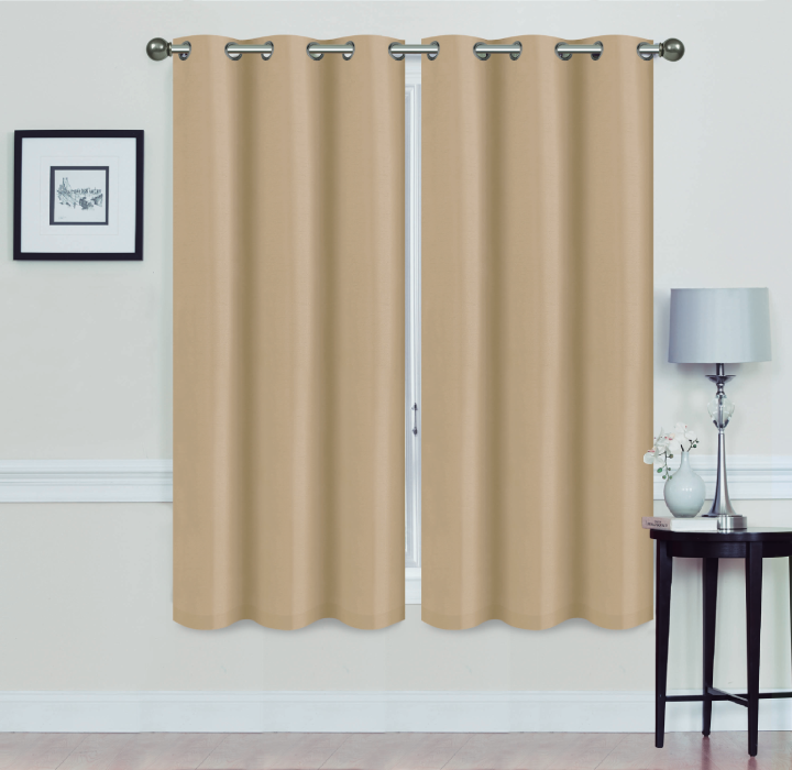 Madonna Blackout Grommet Curtain Panels (Set of 2) - 63" GOLD