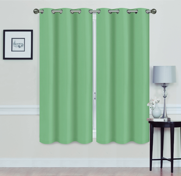 Madonna Blackout Grommet Curtain Panels (Set of 2) - 63" SAGE