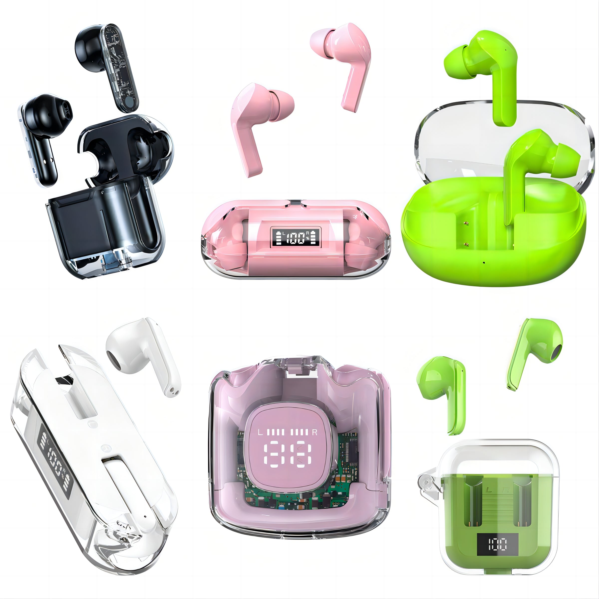 TWS Bluetooth Earphone Wireless Bluetooth Earphone TM Series In ear Headphones Earbuds Built-in Microphone High Quality Headphone Sport Earphone LED