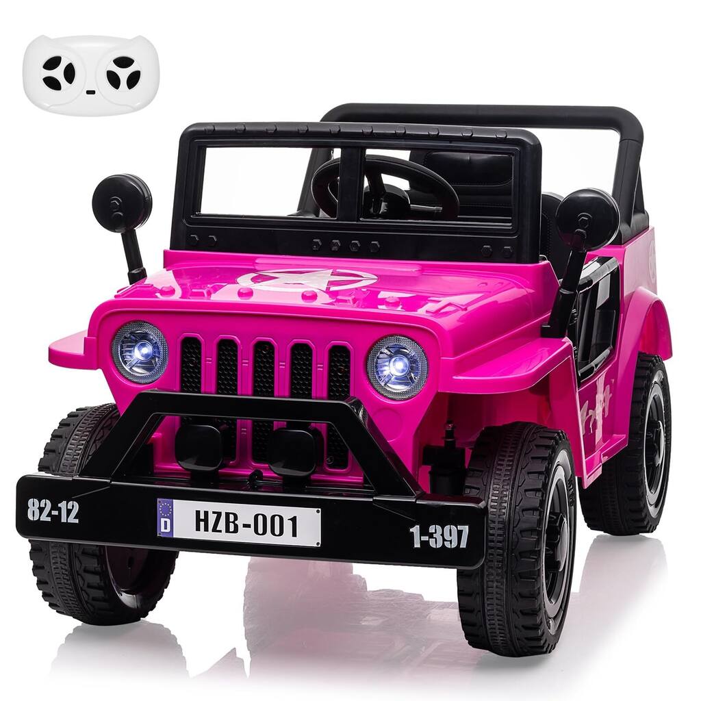 Garvee 12V Kids Ride On Truck Car, Electric Ride On Car with Remote Control, Spring Suspension, Various Speeds, LED Lights, Music, and Safety Belt, El