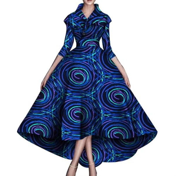 Dashiki African Dresses for Women Wedding Party Coat Women Dresses Ankle Length Belt Dress African Women Clothes WY5951