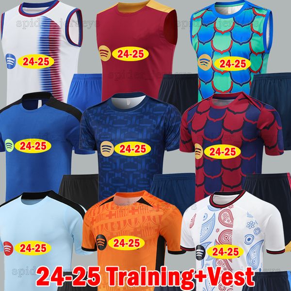 2024 2025 LAMINE YAMAL Barce Soccer Sets 24 25 LEWANDOWSKI PEDRI OLMO GAVI CUBARSI Training Vest Football Shirts Tracksuits Jerseys Men Unif