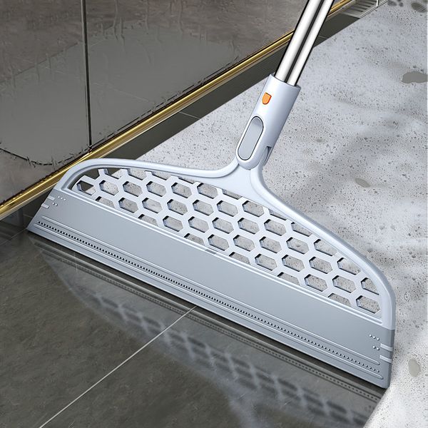 Brooms Dustpans Magic Silicone Broom Lengthen Floor Cleaning Squeegee Pet Hair Dust Bathroom Wiper Household Tools 230421