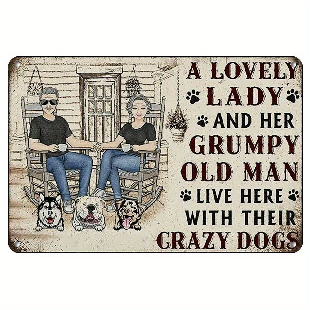 TEMU 1 Couple Couple , Family Couple And Old Man Live Here, Couple Gift, Logo, Dustproof, Waterproof Novelty Sign, Wall Decor For Home Kitchen