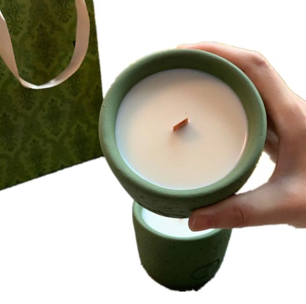 Designer Green Aromatherapy Candle Gift Box Vintage Carved Avocado Green Aroma Bedroom living room scented candles Night Romantic Candle X24