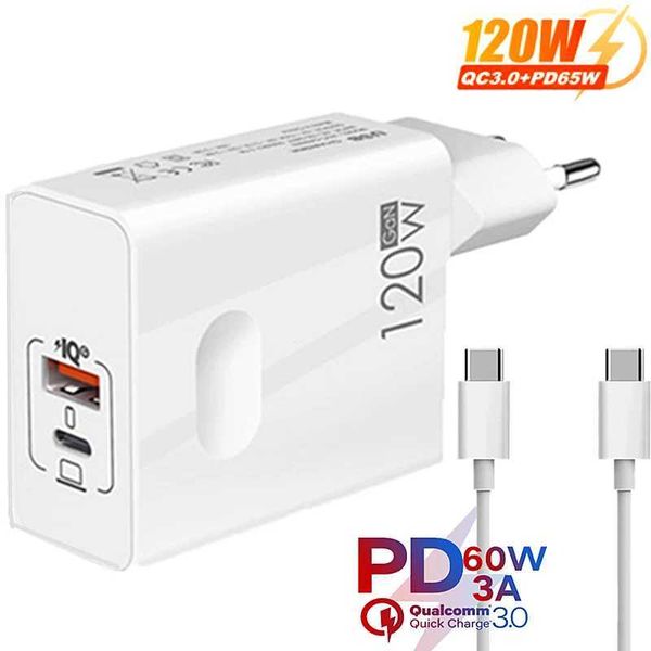USB C 120W fast PD charger suitable for laptops tablets iPhone 15 iPad book Xia USB fast charging adapter Y241106