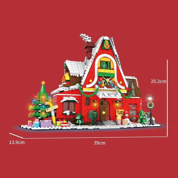 Blocks Blocks 2023 City Creative Winter Village Christmas House Art Model Building Childrens Toys Gifts H241107 NWCA Y250208
