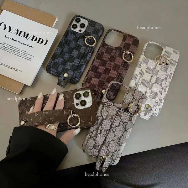 Fashion Designer Brown Flower Phone Cases for Iphone 15 14 Pro Max Plus 13 12 11 Mini Xs XR Xsmax Leather Card Holder Pocket Cellphone Cover