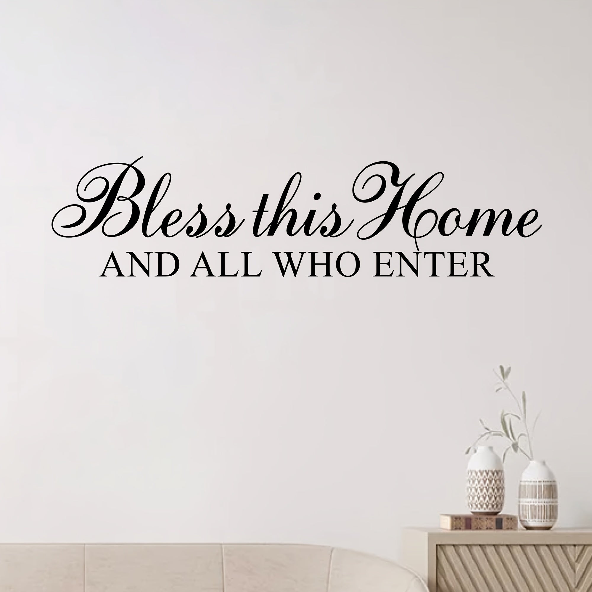 TEMU 1pc " This Home" Vinyl Wall Decal - Elegant Lettering, Easy-to-apply & Remove, Matte For Bedroom, Living Room, Kitchen - Design, Self-adhesive