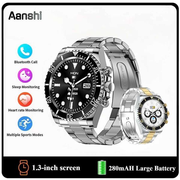 Smart Watches Aanshi high-end mens smartwatch AW12 2024 luxury watch mens Bluetooth call 24-hour health monitoring business mens smartwatch