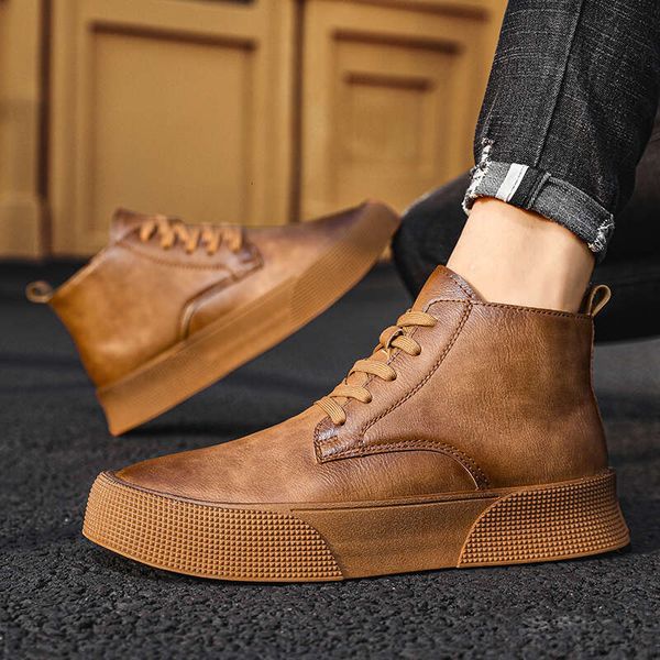 2023 New Outdoor Comfy Boots Men Fashion High Quality Leather Classic Autumn Man Brand Durable Casual Shoes