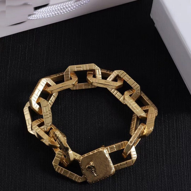 Vintage Earring Designer Jewellery Set Bracelet Necklace Gold Color For Women With Original Box For Party