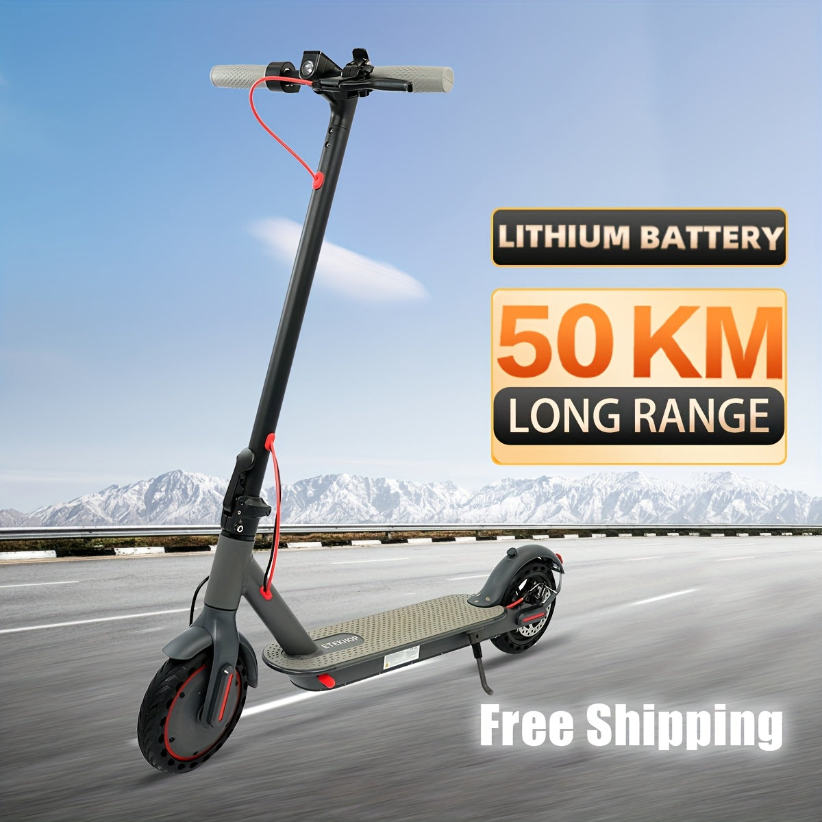 TEMU -long Range 50-mile Electric Scooter With 8.5" Tires, 25-30km-h High Speed, Foldable Design & Dual Suspension - Black Commuter & Leisure ,
