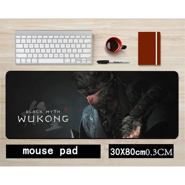 Game Black Myth Wukong Perimeter Anti-slip Mouse Pad 30X80CM Large Keyboard Pad free shipping