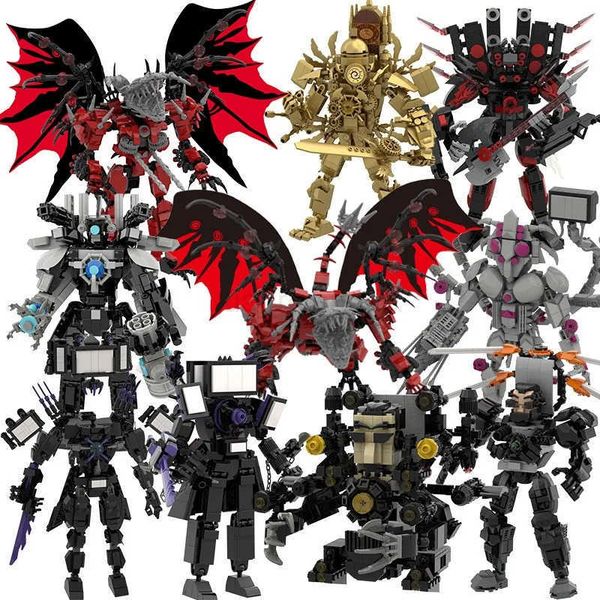 Building block Titan Flying Dragon Drill Man Pencil Warrior Clock 4.0 CPU Tv Ski Toilet Building Blocks Bricks Toys For Kid Birthday Gift Z2