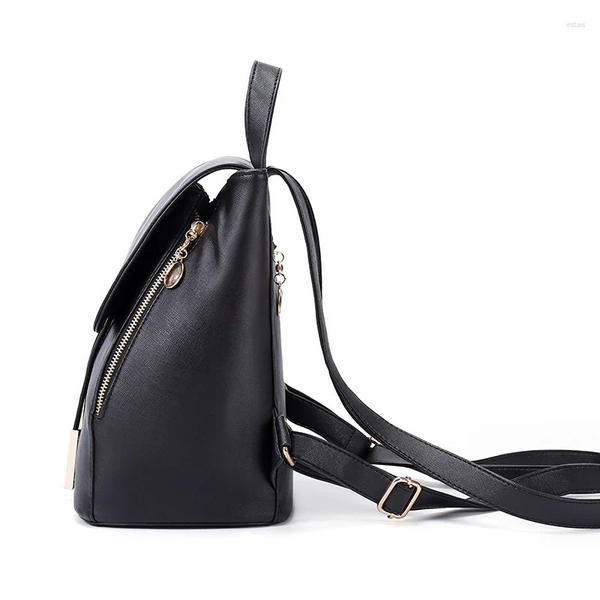 Backpack 2024 Double Zipper Edge Genuine Leather Bag Korean Fashion Womens School Bags For Teenage Girls X24090247