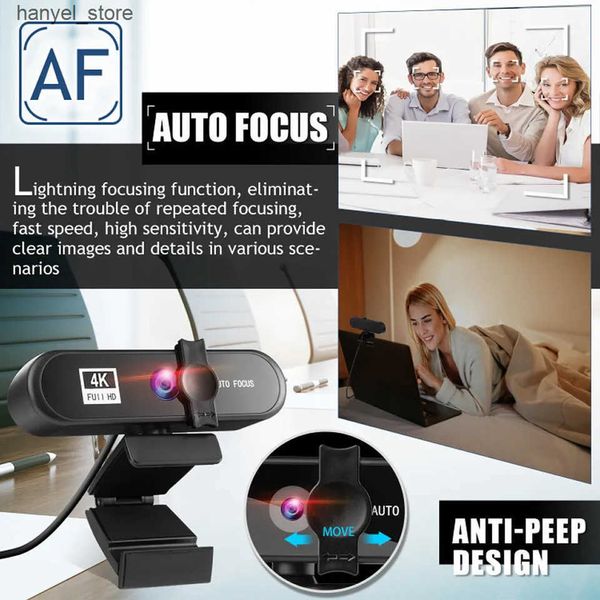 Webcams 8K 4K network camera Sailvde Differentiation Pc with gift tripod autofocus Usb laptop mini 1080P microphone L240910 L0910