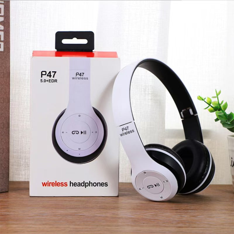 Factory direct sales P47 head-mounted Bluetooth headsets with ultra-long battery life and foldable card slot wholesale headphones