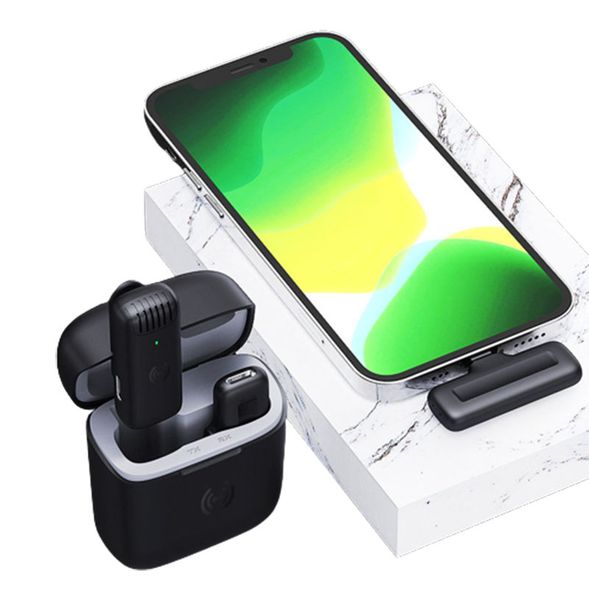 Wireless Lavalier Microphones Receiver Noise Reduction Outdoor Live Streaming Recording Mini Microphone Convenient Interview Mics Cell Phone