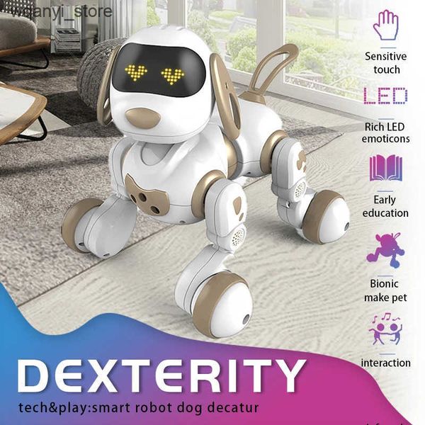 Electronics Robots Interesting RC robot electronic dog stunt dog voice command touch music song robot dog boy girl childrens toy 18011 L2409