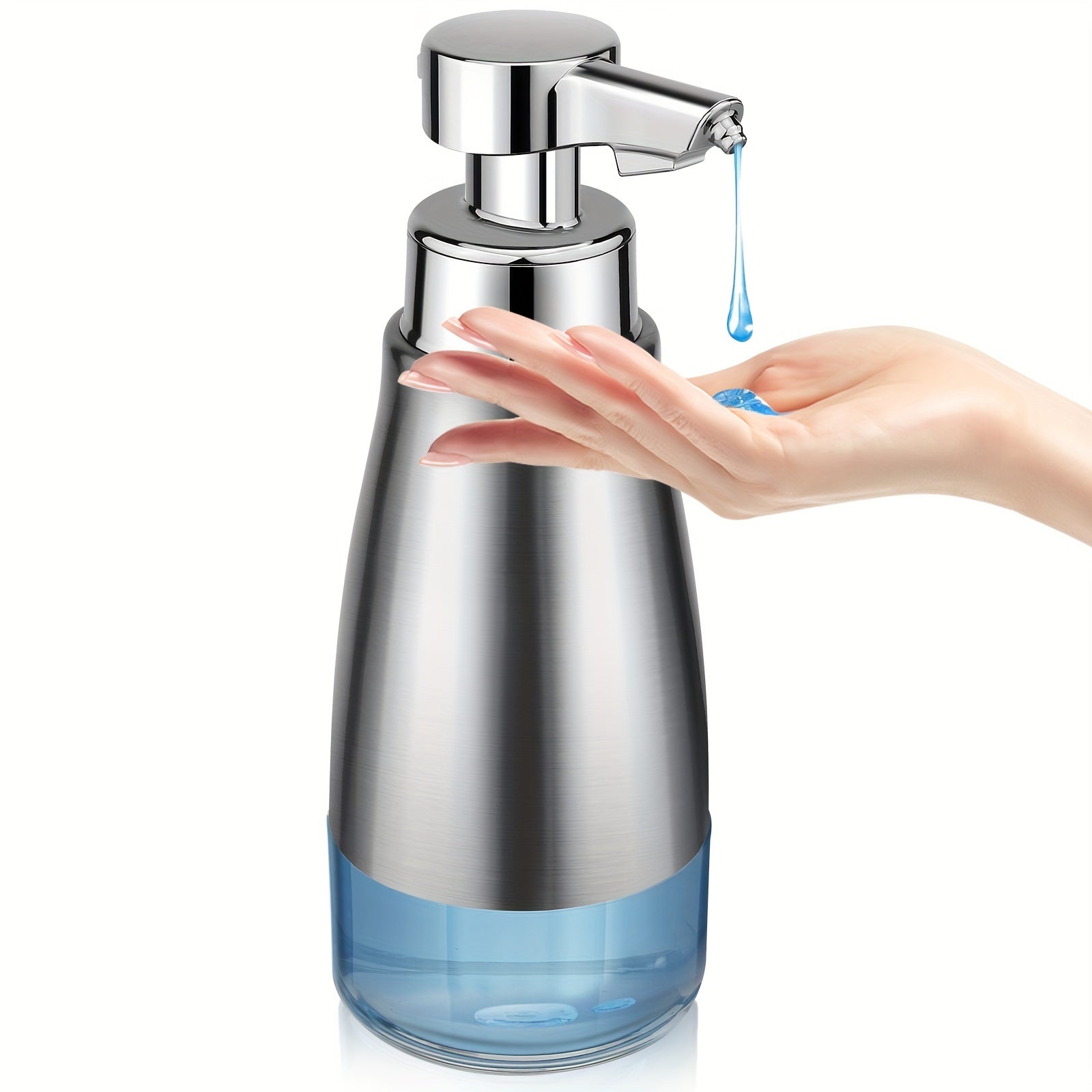 TEMU Automatic Soap Dispenser Touchless Stainless Liquid Hand Dish Soap Dispenser 3-level Adjustable Hands Free Electric Dispenser Rechargeable For