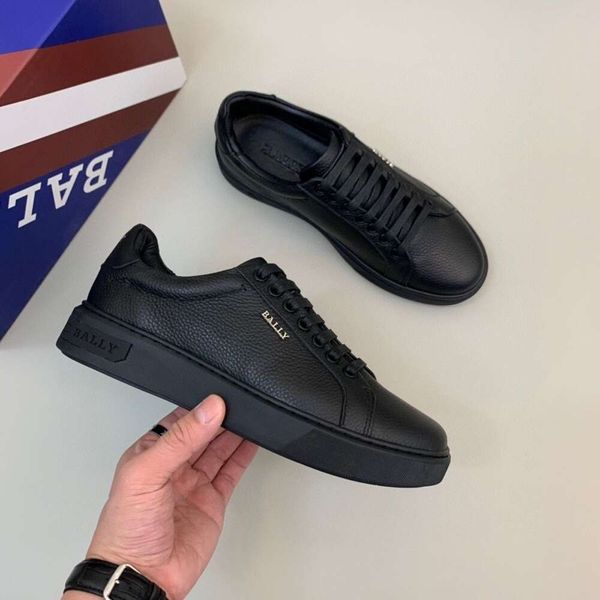 Mens shoes thick soled leather casual shoes ballys mens board shoes cowhide sports shoes lightweight and fashionable low top leather board s