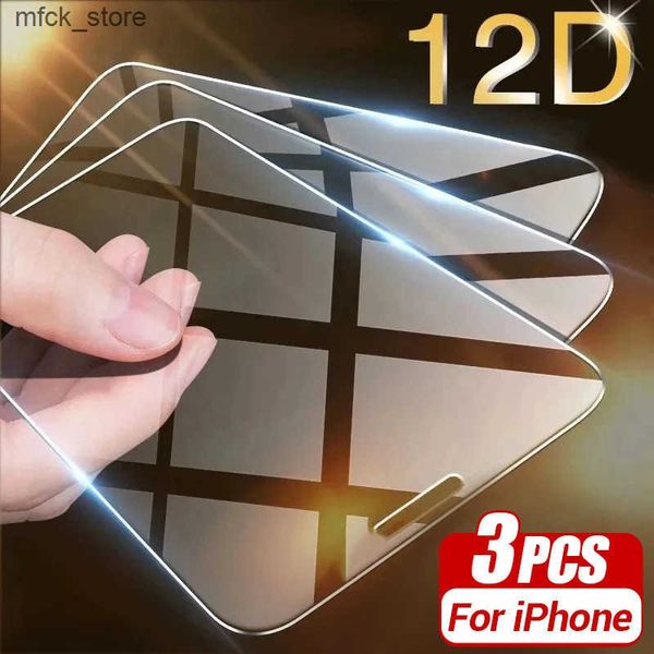 Cell Phone Protectors 3Pcs Tempered For 14 13 11 16 Pro Screen Protector for iPhone 15 XR X XS Max 6 8 7 Plus SE 2020 Glass J241202