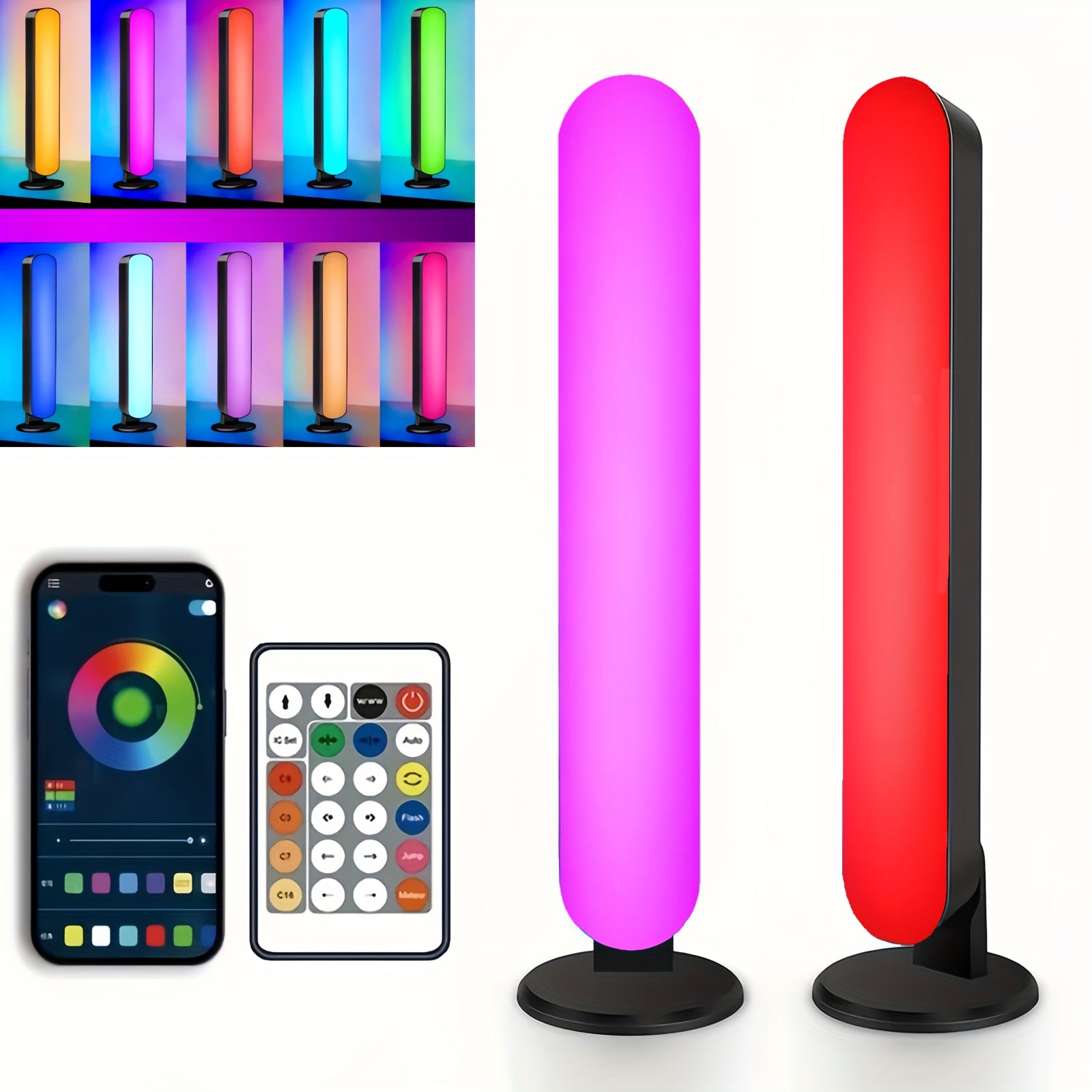 TEMU 2-4 Pack Rgb Light Bar, Rgb Gaming Lights, Led Light Bar Remote Control, Usb 16 Million Colors, Scene And Music , For Bedroom Game Room, Gaming