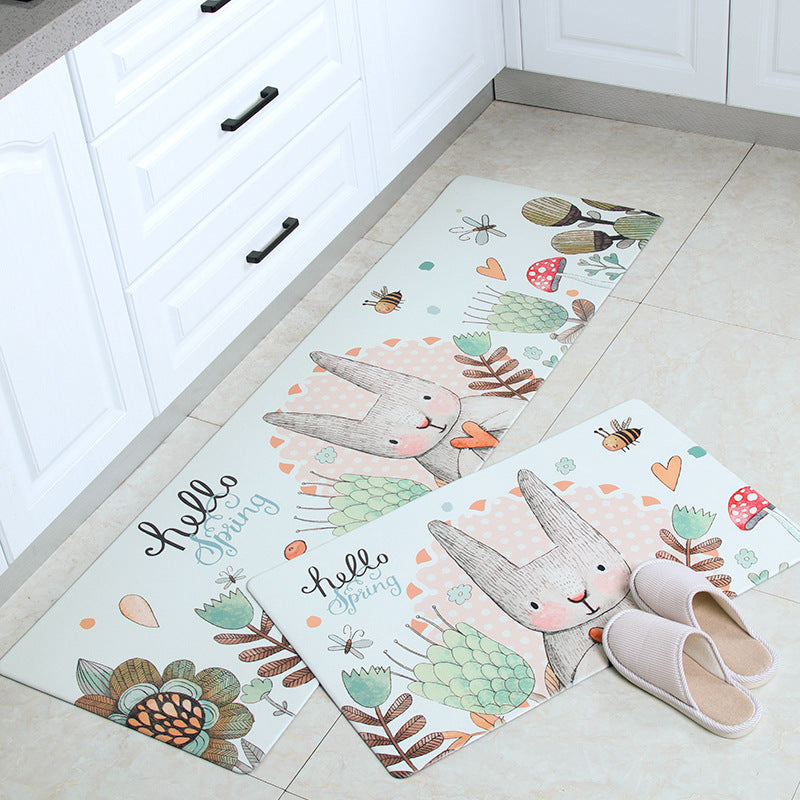 Floor Mat Door Mat Pvc Mat Pu Carpet Anti-slip Foot Mat Cartoon Waterproof and Oil-proof Leather