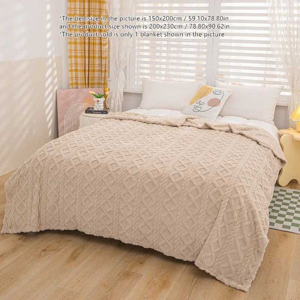 Travel Fleece Mocha Throw Blanket - Full Size Outdoor Bed Boho Cozy Couch Blanket Plush Waffle Soft Throw Y240730