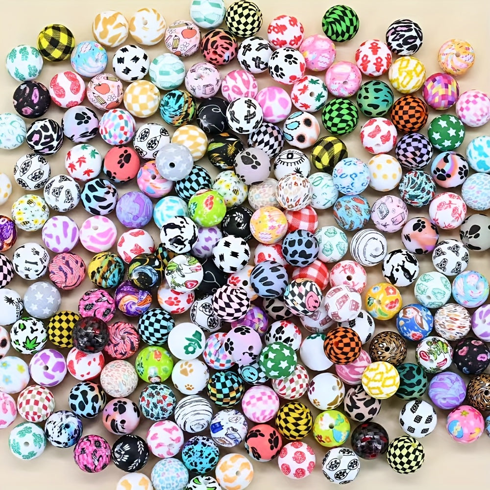 TEMU 50pcs-100pcs Mixed 15mm Silicone Beads | Multi Colored | Silicone | Diy | Pens Bracelets, Keychains, Gift Accessories | Creative