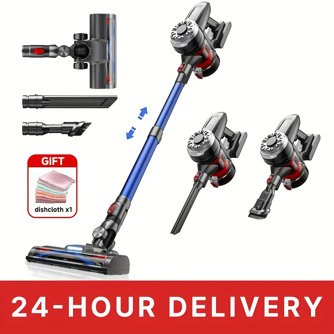 TEMU Xinshe Household Cordless Vacuum Cleaner 45kp, 6-in-1 Removable Battery.led Electric Floor Brush.cordless Vacuum Cleaner High Suction-portable