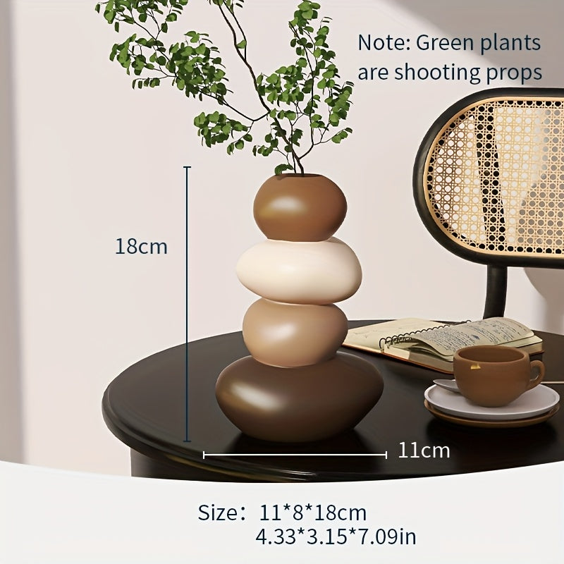 TEMU 1pc Vase 7.09in, 1 Pair Of Deer 6.3in Resin Sculpture Decorative, Geometric Vase Theme Decoration, Vase Cannot Store Water, Only Decorative