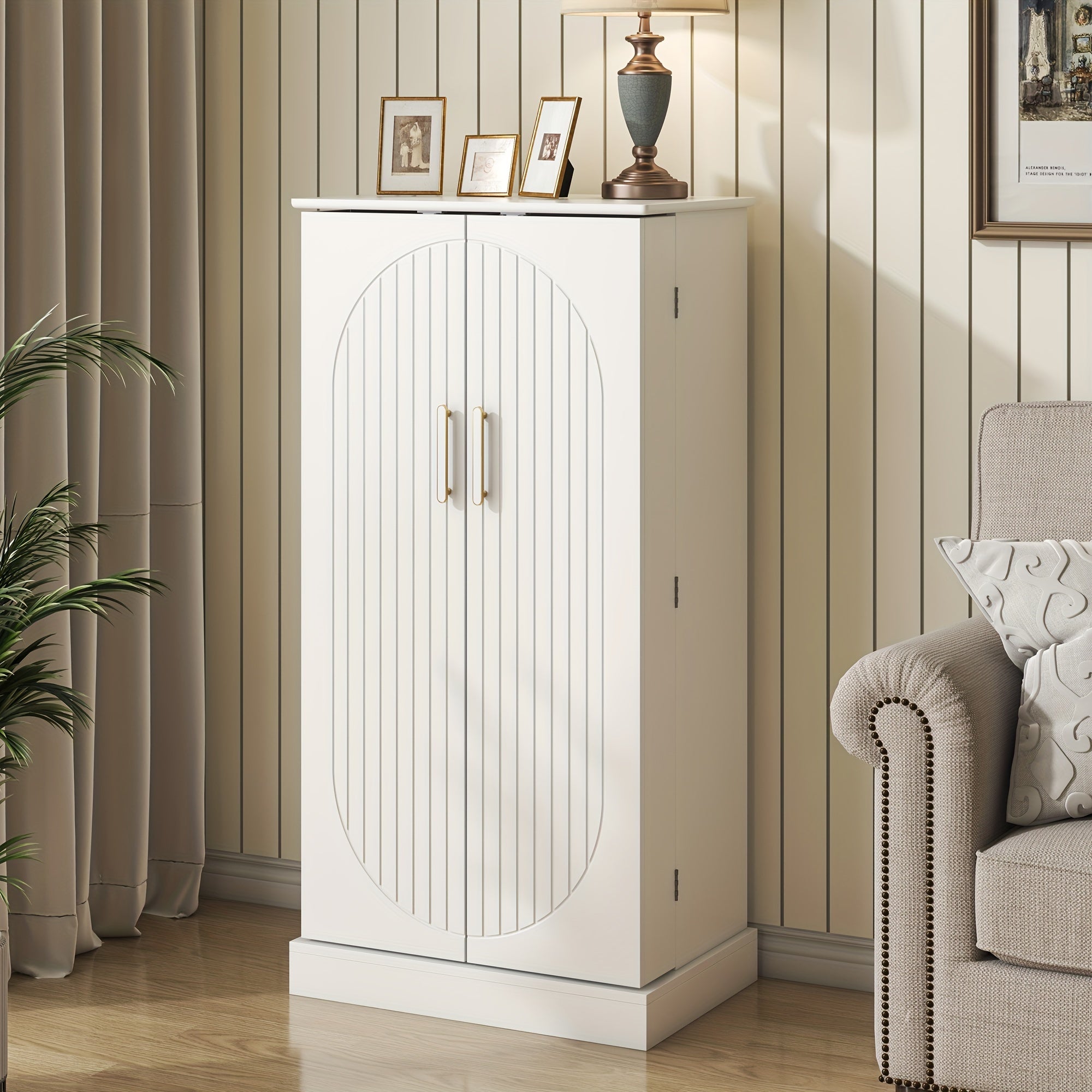 TEMU 47-inch Modern Kitchen Food Cabinet For Kitchen Accessories, Utensil Cabinet For Kitchen Organizer And Storage, Multi-functional Storage Cabinet