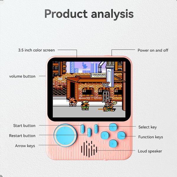 2in1 Portable Game Players G7 3.5 Inch Thin Classic Handheld NS FC Retro Games with Game Controller Joystick Gamepad