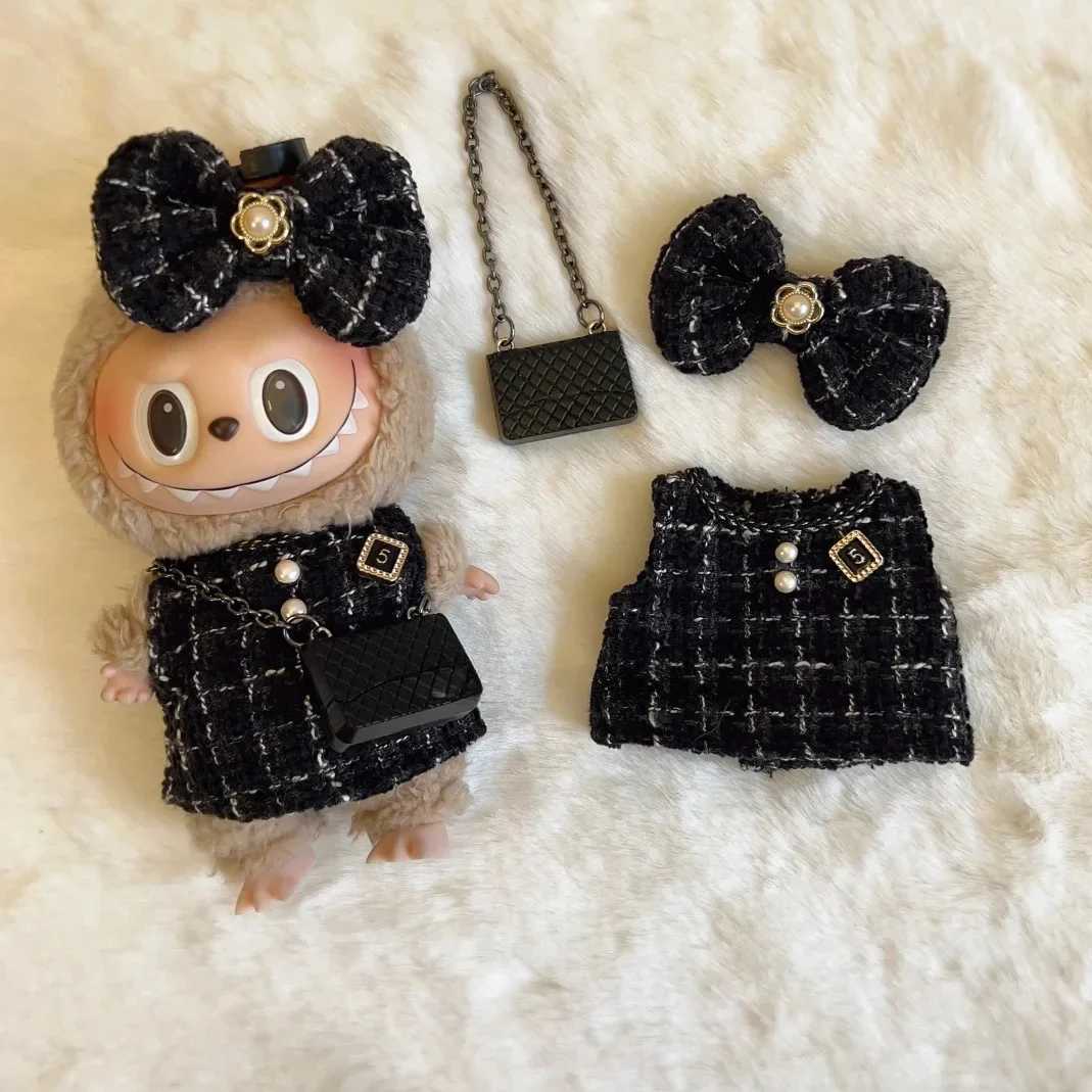Cute Labubu Doll Clothes Outfit Accessories Classic Dress Set for 17CM V2 Mini Dolls Clothing Girl Kid Gift Labubu RopaT250306