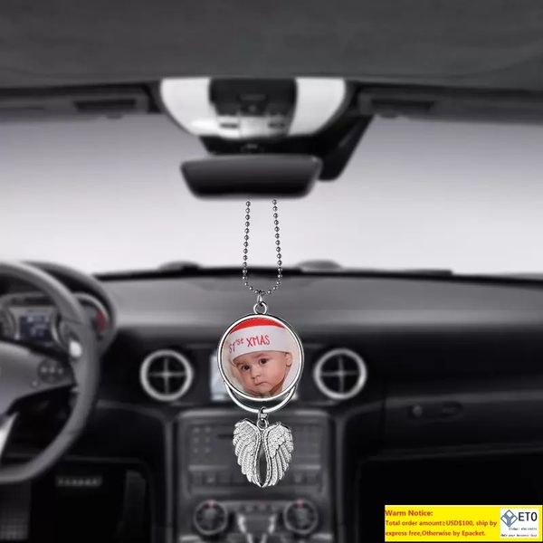 Sublimation Blanks Car Decoration Angel Wings Blank Transfer Printing Consumables Christmas Gift Pendant Necklaces For Women Wing Mirror