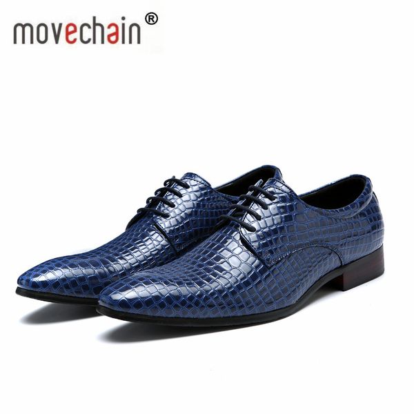 Snakeskin Men&#039;s Grain Leather Lace-Up Wedding Party Shoes Mens Dress Business Office Oxfords Flats EUR Size 38-48 4991