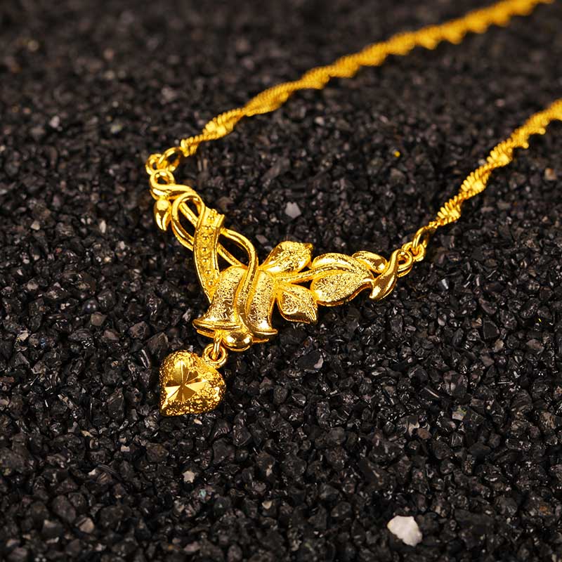 heart necklace jewlery designer for women gold chain designer jewelry gold heart necklace 18k gold jewelry Copper fashion necklace womens jewellery