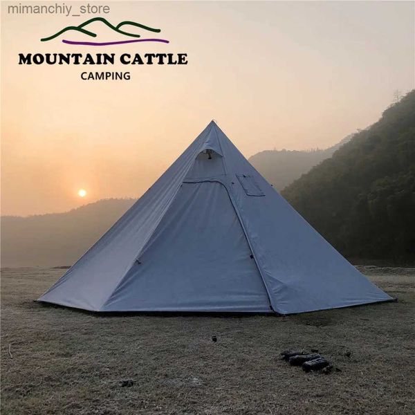 Tents and Shelters Ultralight Camping Pyramid Tent Rainproof Bushcraft Tent Hight 1.6M-2.2M Outdoor Backpacking Shelter for Birdwatching Coo