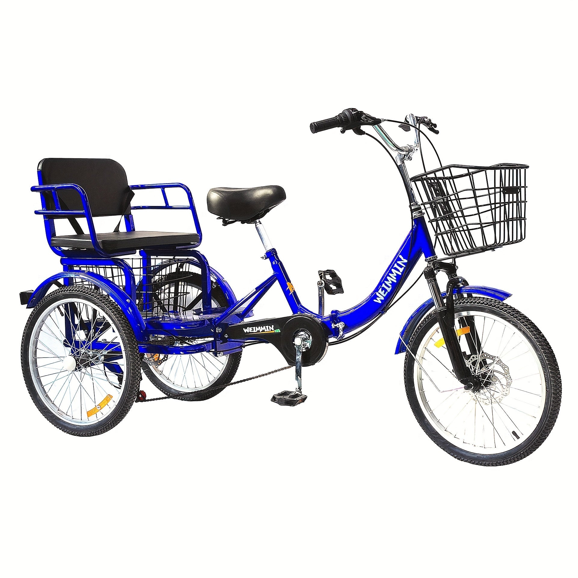 TEMU Adult Tricycle , 20 Inch 3 Wheel Bikes Folding Tricycle For Adults For Women-men-seniors, Fork Shock Absorption Wheel Bike W-front&rear Basket