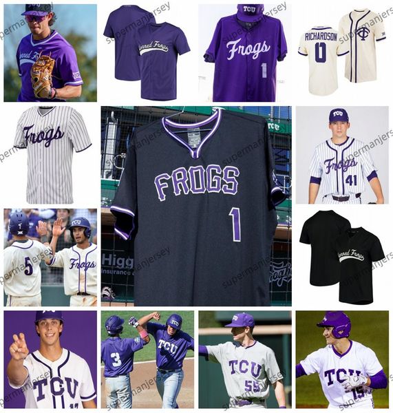 2024 NCAA Custom TCU Horned Frogs Baseball Jersey Arrieta 14 Matt Carpenter 6 Andrew Cashner 47 Matt Purke 12 Lance Broadway 4 Steven Maxwel