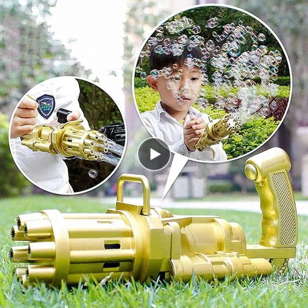 Automatic Gun Kids Gatling Summer Soap Water Bubble Hine Electric For Children Gift Toys