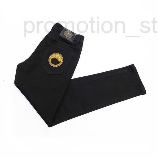 Jeans de jeans masculino Autumn e inverno masculino Slim Fit Fit High-end Brand Brand Beauty Head Bordado Lyocell elástico