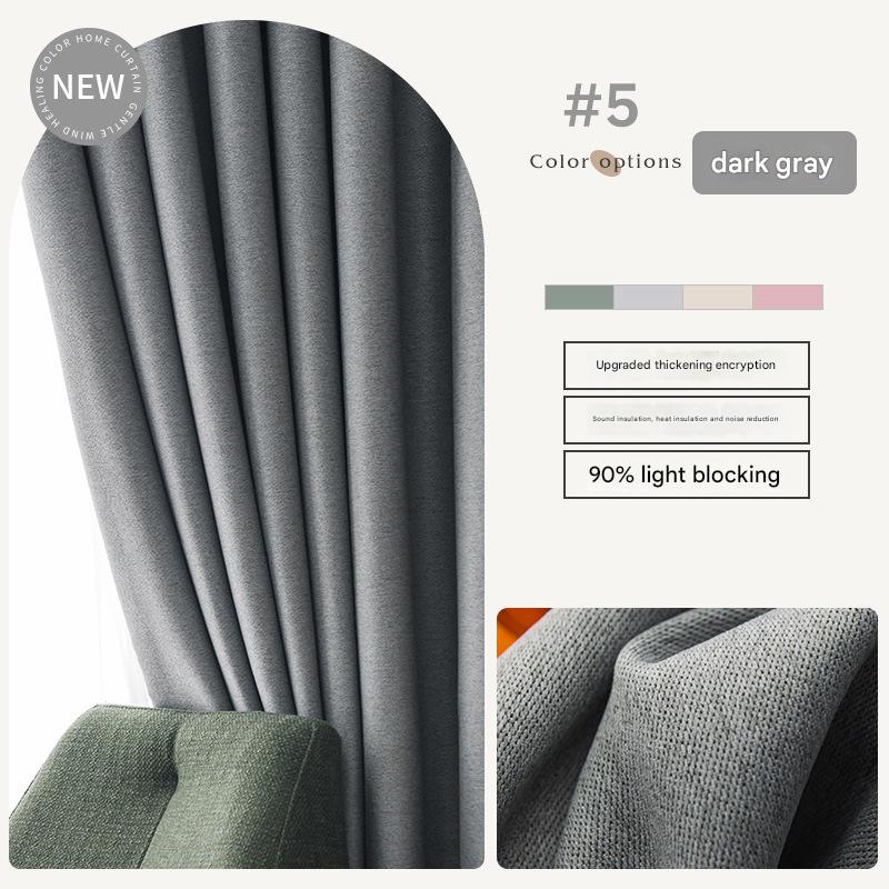 YL-36988 flat double-sided linen curtain fabric high light-proof sunshade soundproof cotton and linen curtain finished product for living room and b