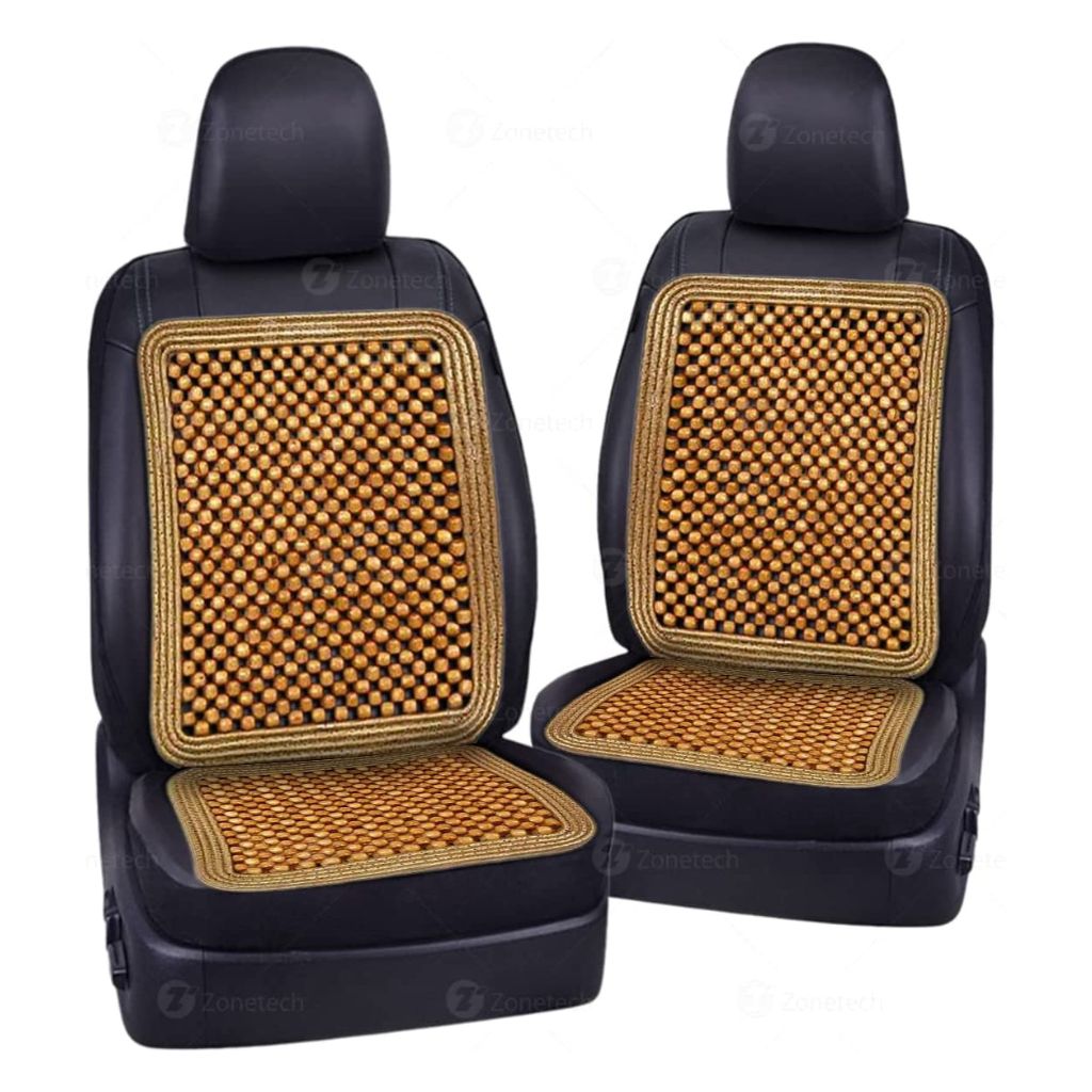 Zone Tech® Wooden Beaded Massaging Car Seat Cover (1- or 2-Pack) - 2-Pack