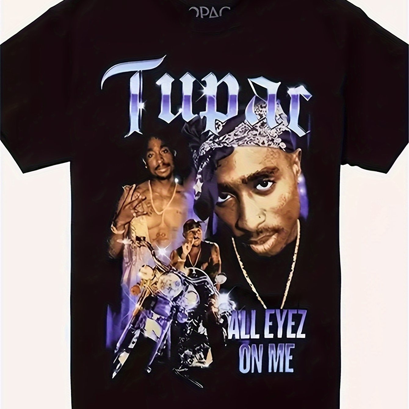 TEMU Men's Graphic Crew Neck T-shirt - 95% Cotton 5% Spandex Stretch, Black Hip- With "" Print, Breathable Gym Shirt For Workouts & Casual Wear, Hip